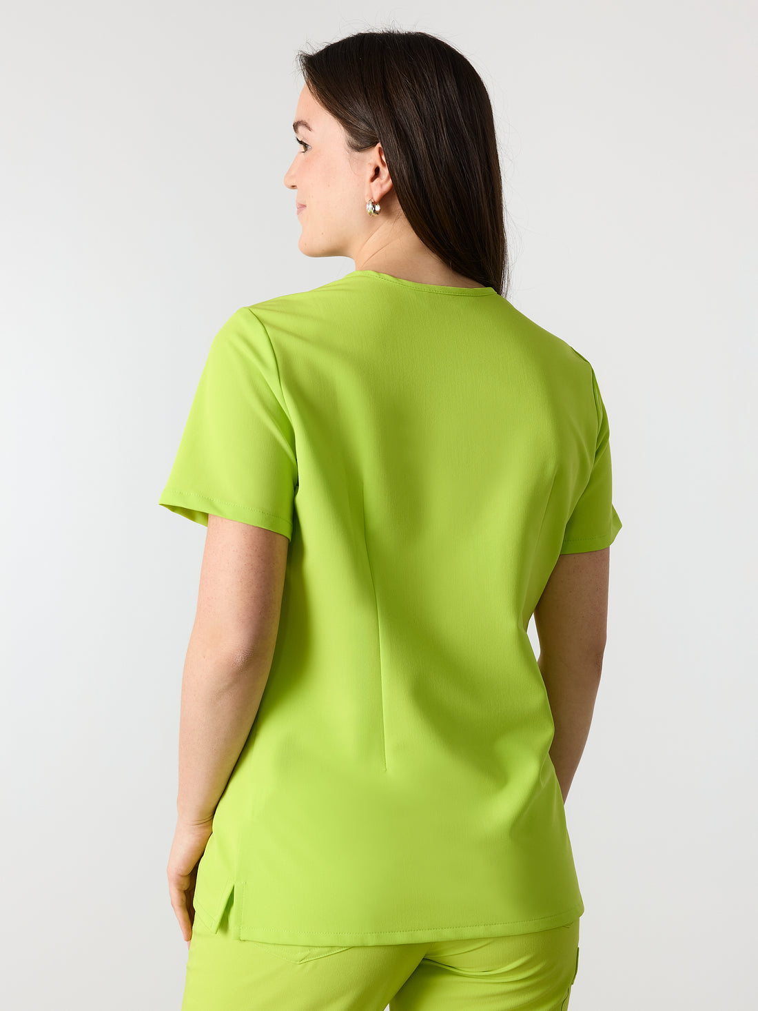 GABRIELLE RE-GARDE™ - LIME - One Pocket Scrub Top - SILVADUR™