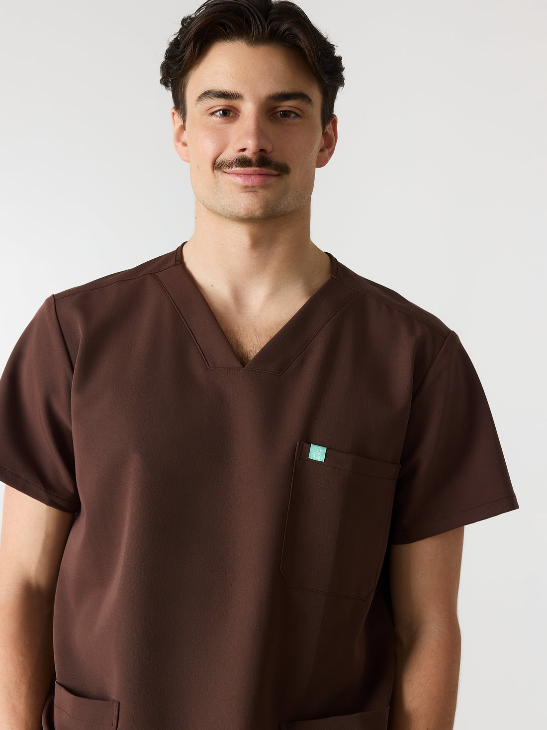 ZACK RE-GARDE™ - CHOCOLATE - Camiseta médica de tres bolsillos para hombre - SILVADUR™
