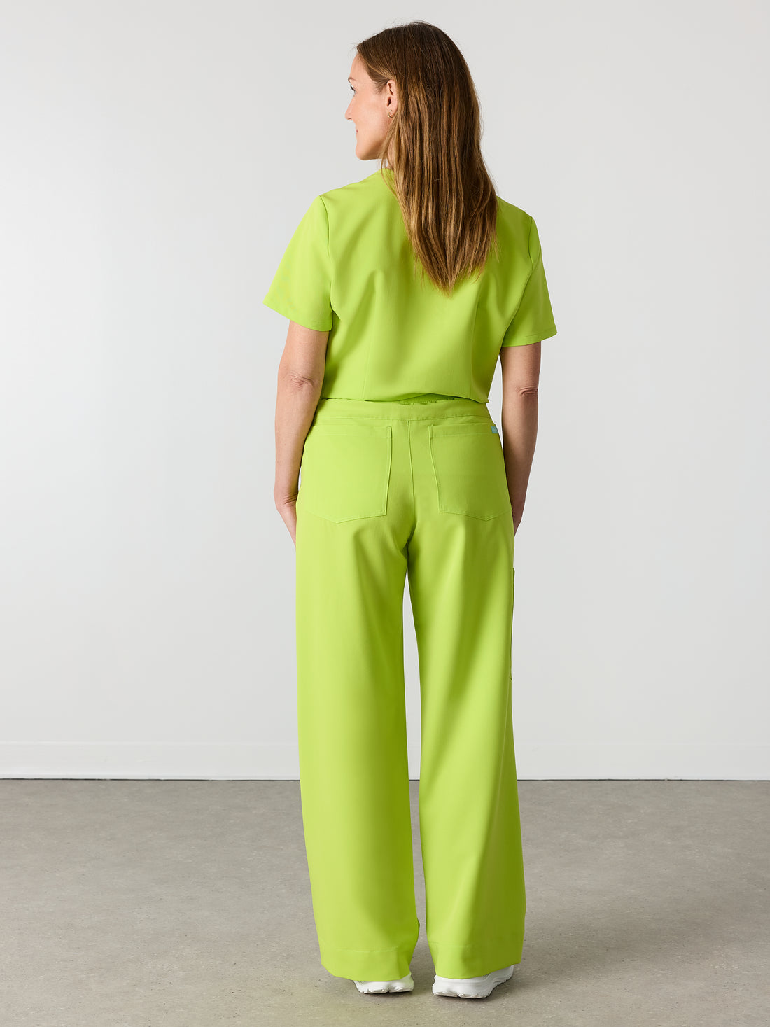 MILA RE-GARDE™ - LIME - Wide Leg Scrub Pants - SILVADUR™