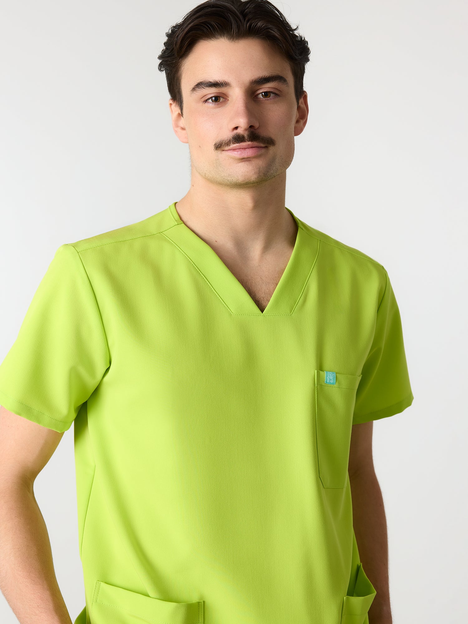 ZACK RE-GARDE™ - LIME - Three Pockets Men's Scrub Top - SILVADUR™