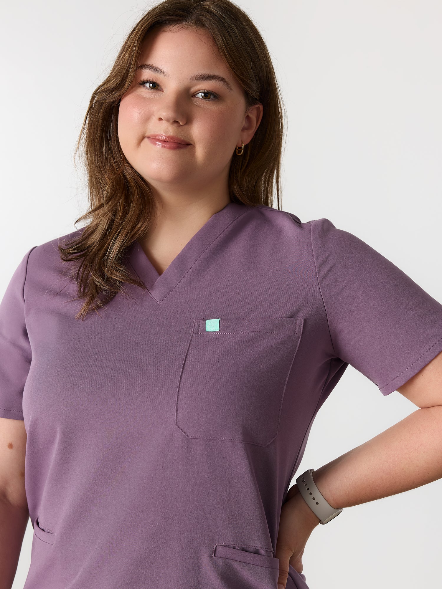 LIV RE-GARDE™ - DUSTY PURPLE - Three Pockets Scrub Top - SILVADUR™