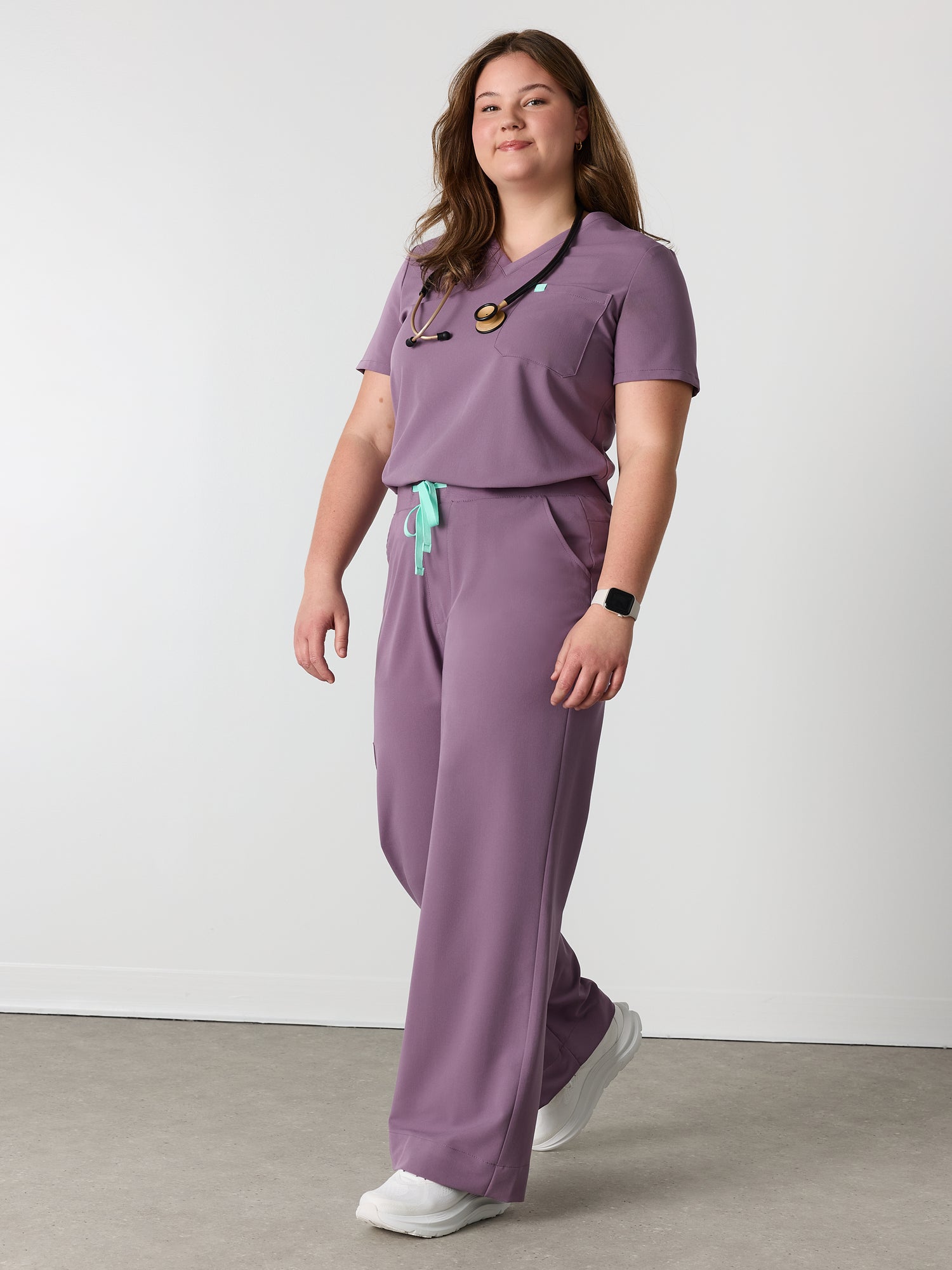 MILA RE-GARDE™ - DUSTY PURPLE - Wide Leg Scrub Pants - SILVADUR™