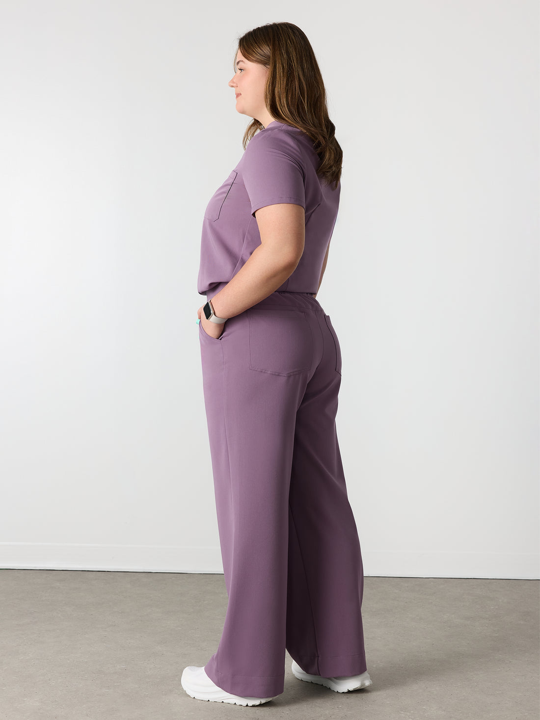 MILA RE-GARDE™ - DUSTY PURPLE - Wide Leg Scrub Pants - SILVADUR™