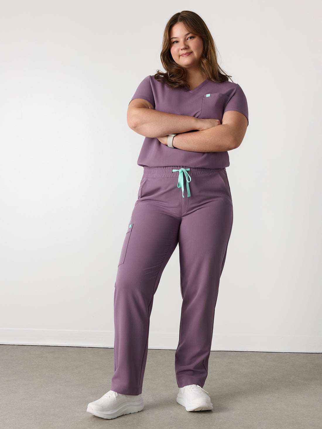 JULIETA RE-GARDE™ - MORADO POLVOROSO - Pantalón médico de corte recto - VENTA FINAL