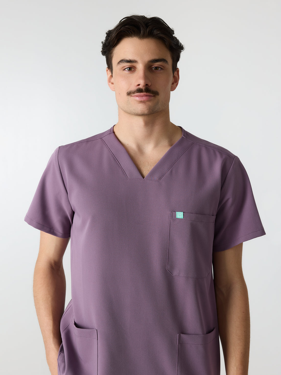 ZACK RE-GARDE™ - DUSTY PURPLE - Three Pockets Men's Scrub Top - SILVADUR™