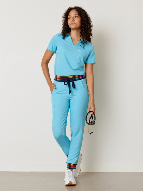 DEMI RE-GARDE™ - RETRO BLUE - Jogger Scrub Pants
