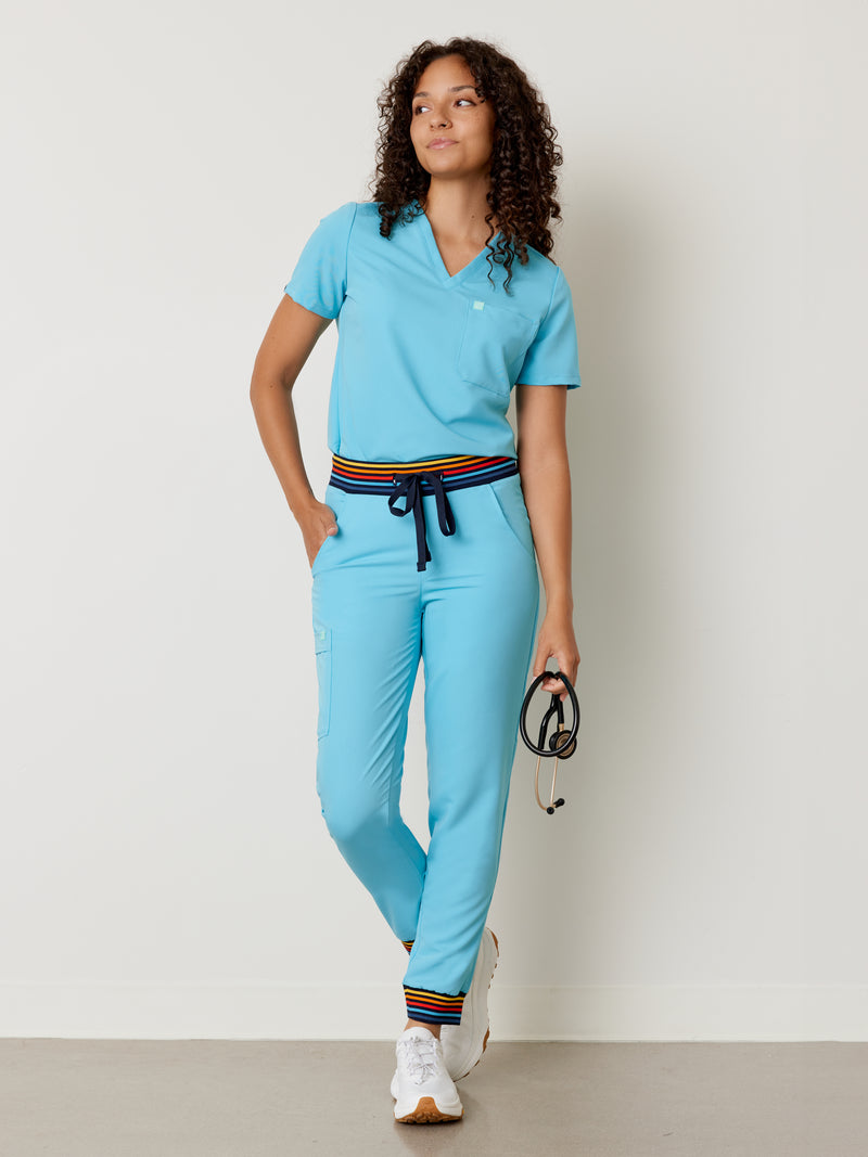DEMI RE-GARDE™ - RETRO BLUE - Jogger Scrub Pants