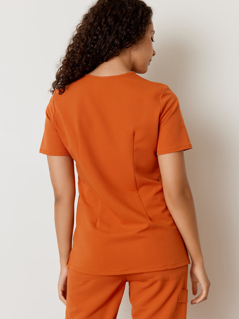 GABRIELLE RE-GARDE™ - RUST - One Pocket Scrub Top - SILVADUR™