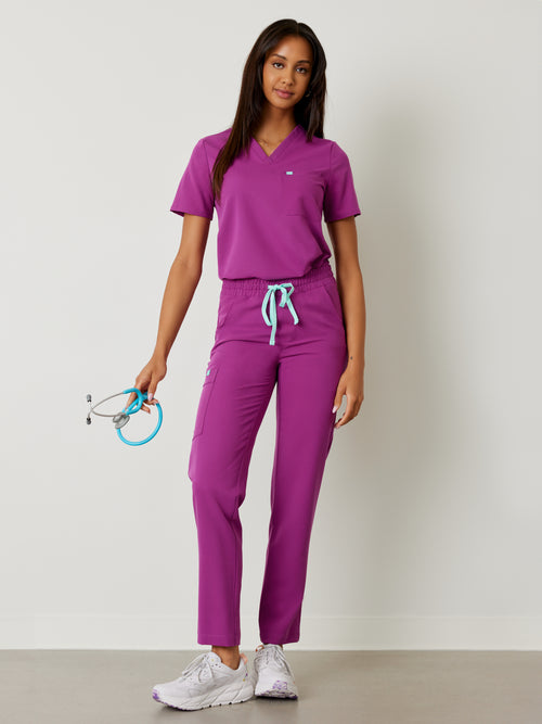 JULIETA RE-GARDE™ - DAMSON PURPLE - Straight Cut Scrub Pants - SILVADUR™