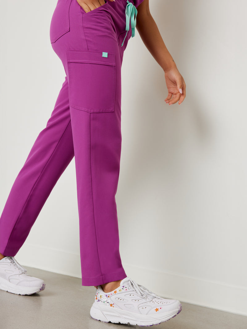 JULIETA RE-GARDE™ - DAMSON PURPLE - Straight Cut Scrub Pants - SILVADUR™