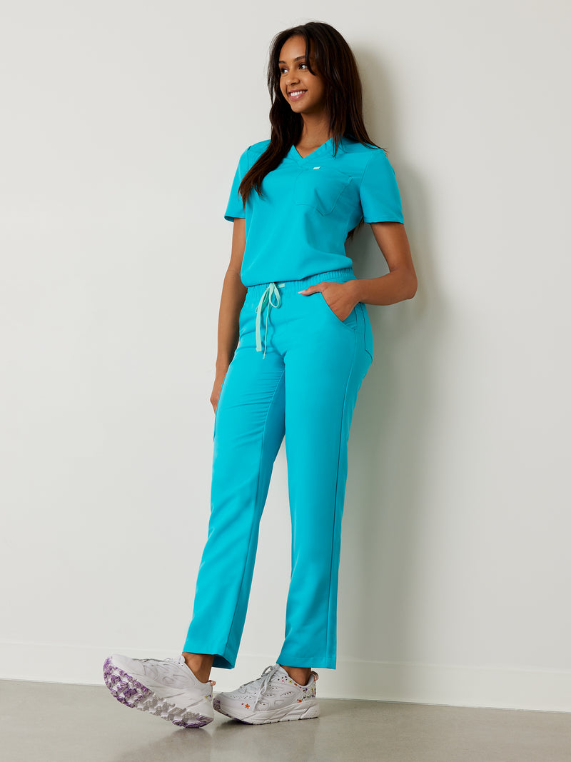 JULIETA RE-GARDE™ - TURQUOISE - Straight Cut Scrub Pants - FINAL SALE