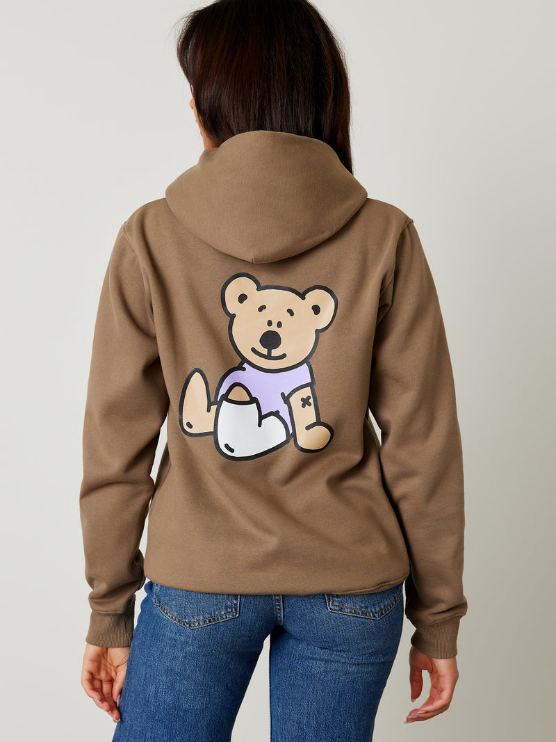 Premium Heavyweight Hoodie - Back Teddy - Taupe