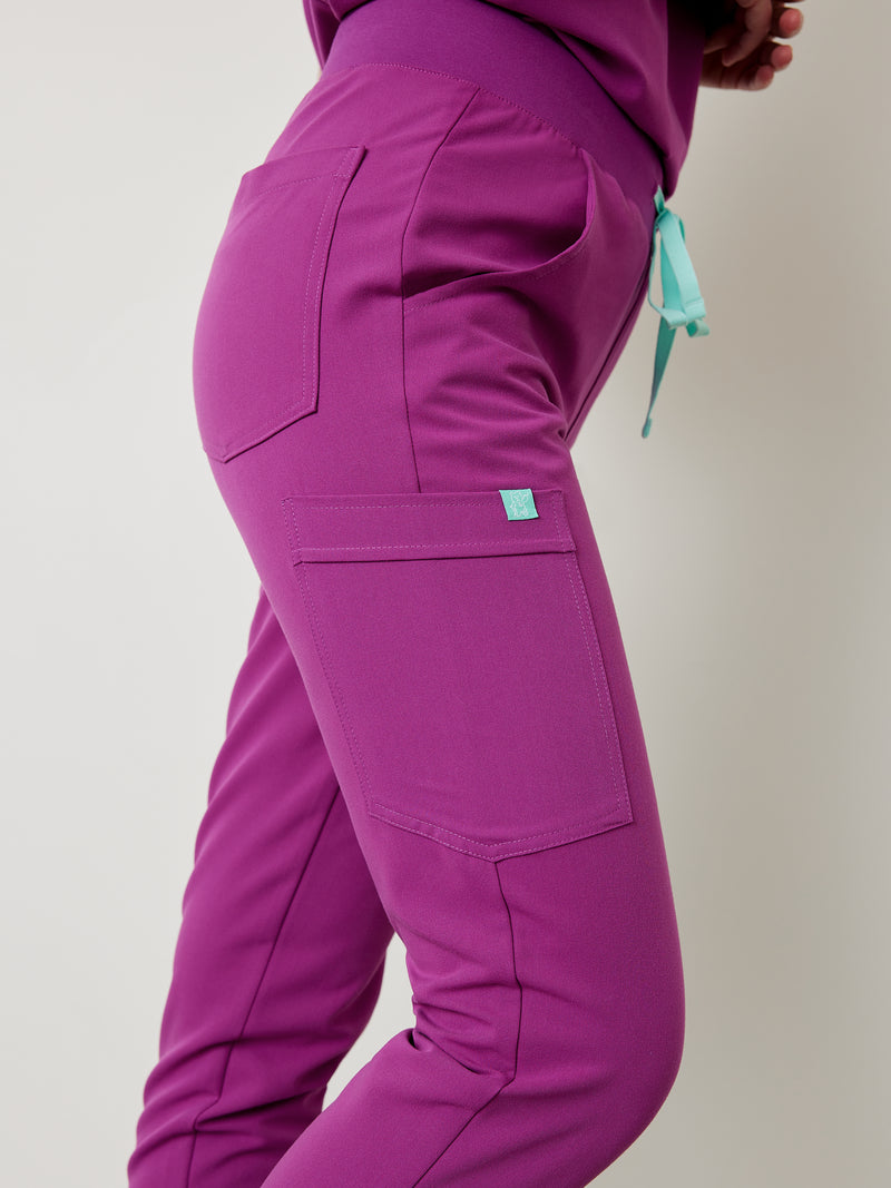 DEMI RE-GARDE™ - DAMSON PURPLE - Jogger Scrub Pants - SILVADUR™