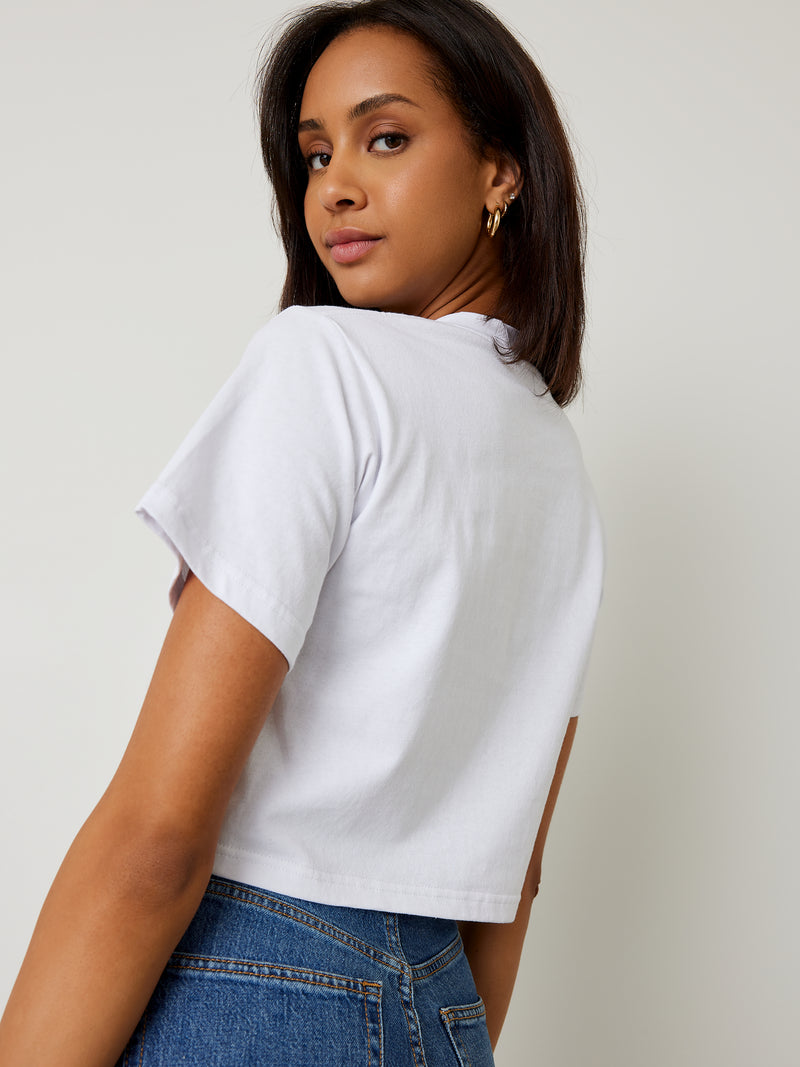 Crop Top T-Shirt - Ted - White - FINAL SALE