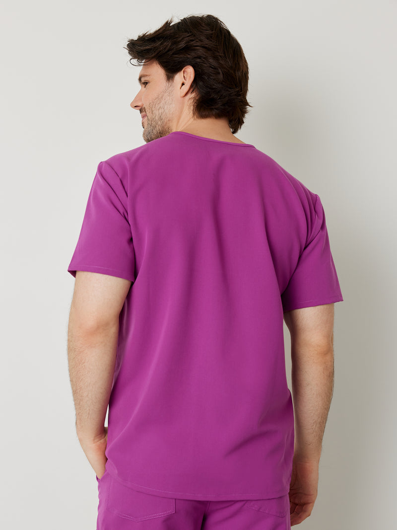 ZACK RE-GARDE™ - DAMSON PURPLE - Three Pockets Men's Scrub Top - SILVADUR™