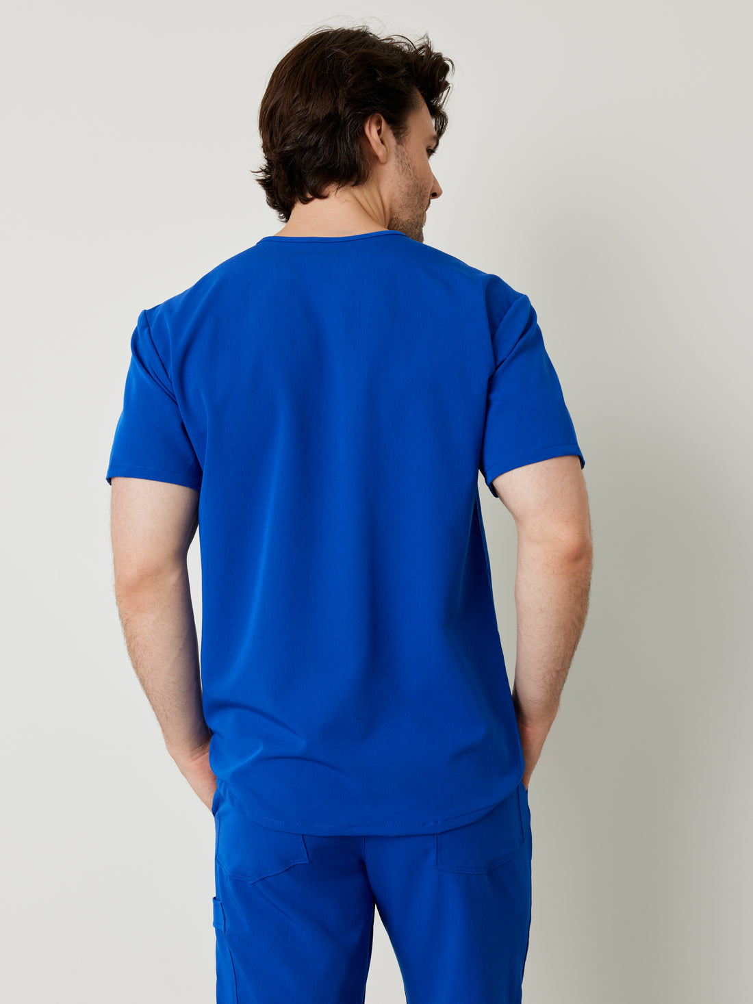 LOGAN RE-GARDE™ - ROYAL BLUE - One Pocket Men's Scrub Top - SILVADUR™