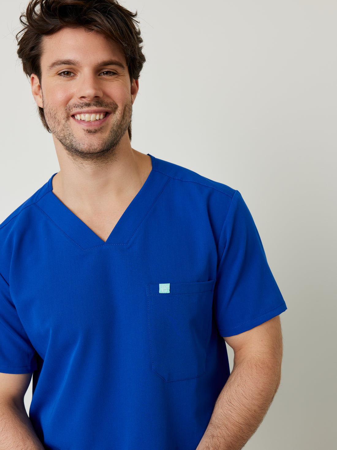 ZACK RE-GARDE™ - ROYAL BLUE - Three Pockets Men's Scrub Top - SILVADUR™