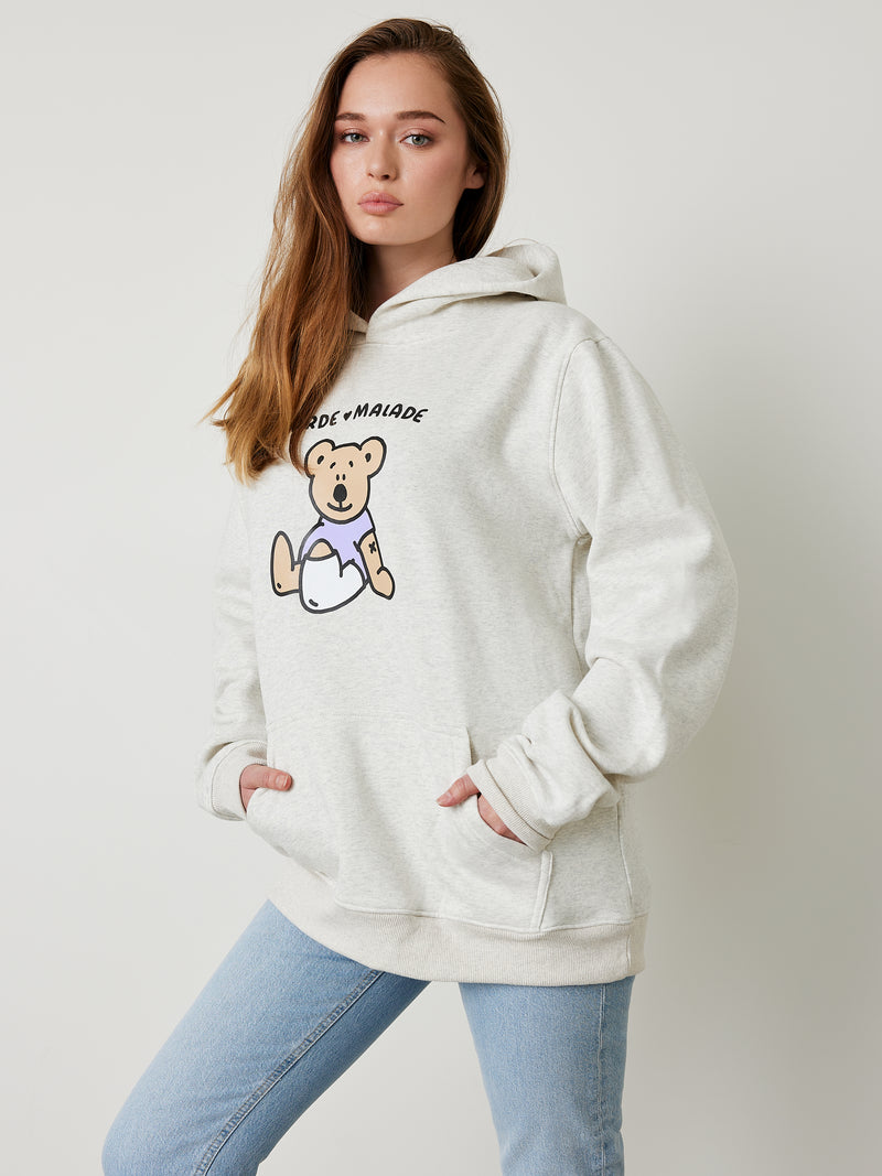 Premium Heavyweight Hoodie - Teddy Bear - Heather Grey