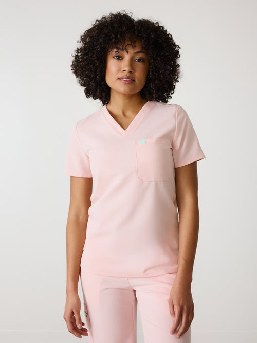 GABRIELLE RE-GARDE™ - ROSE QUARTZ - One Pocket Scrub Top - SILVADUR™