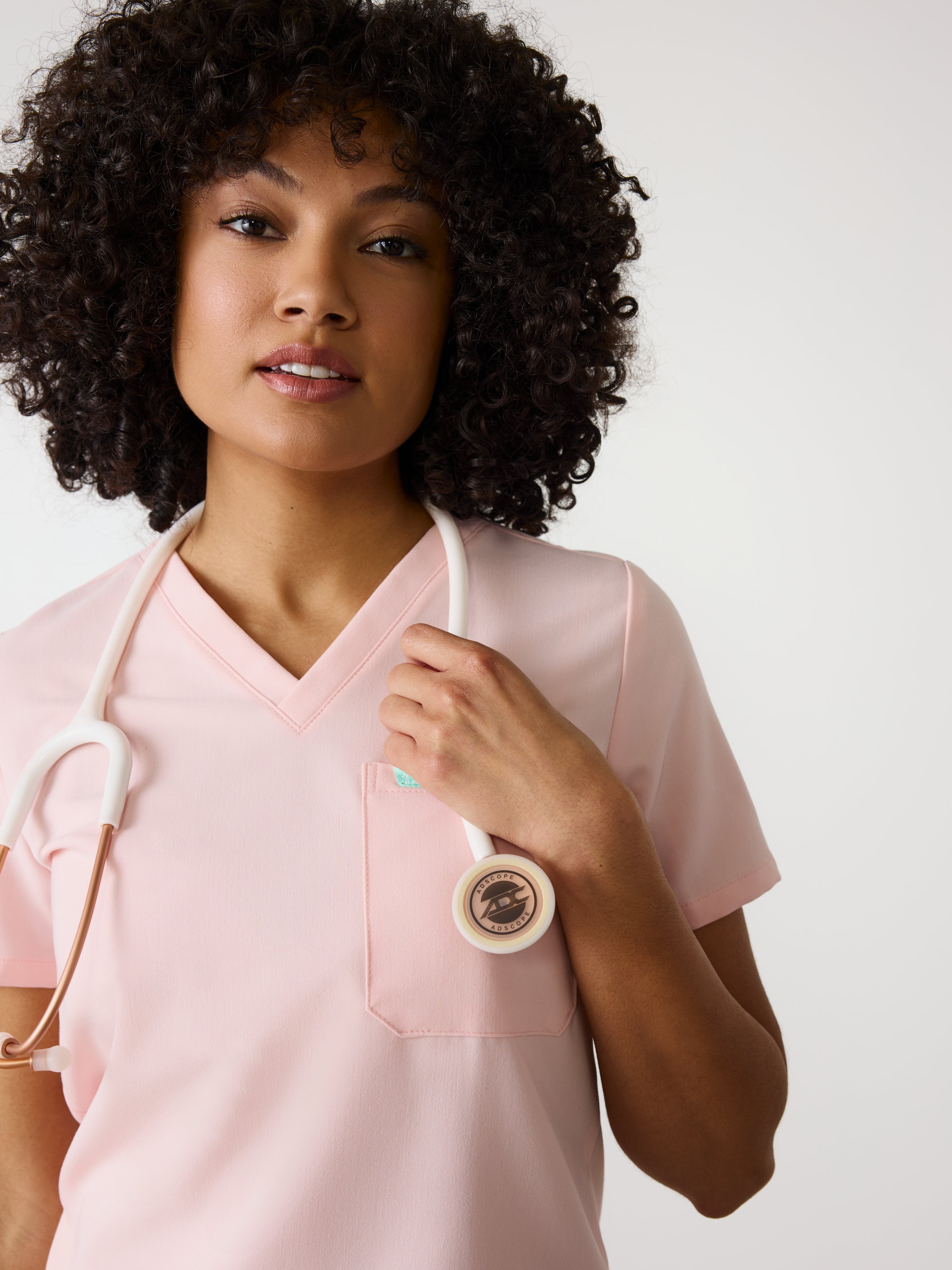 GABRIELLE RE-GARDE™ - ROSE QUARTZ - One Pocket Scrub Top - SILVADUR™