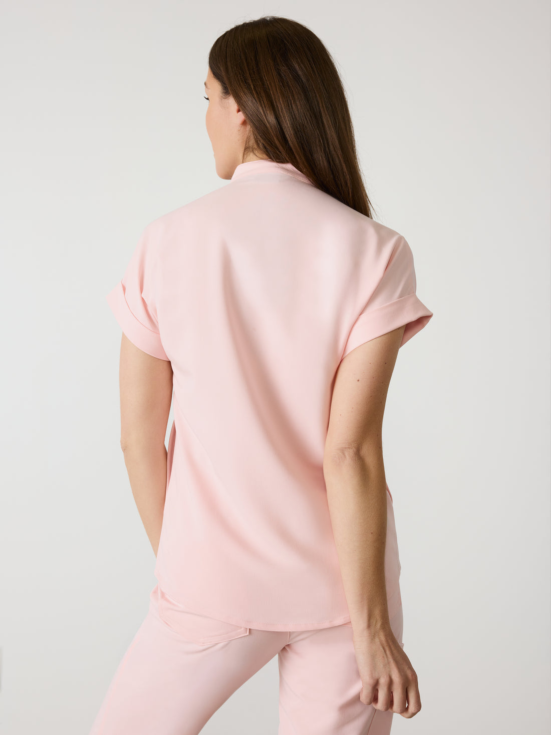 CHARLIE RE-GARDE™ - ROSE QUARTZ - Mandarine Collar Scrub Top - SILVADUR™