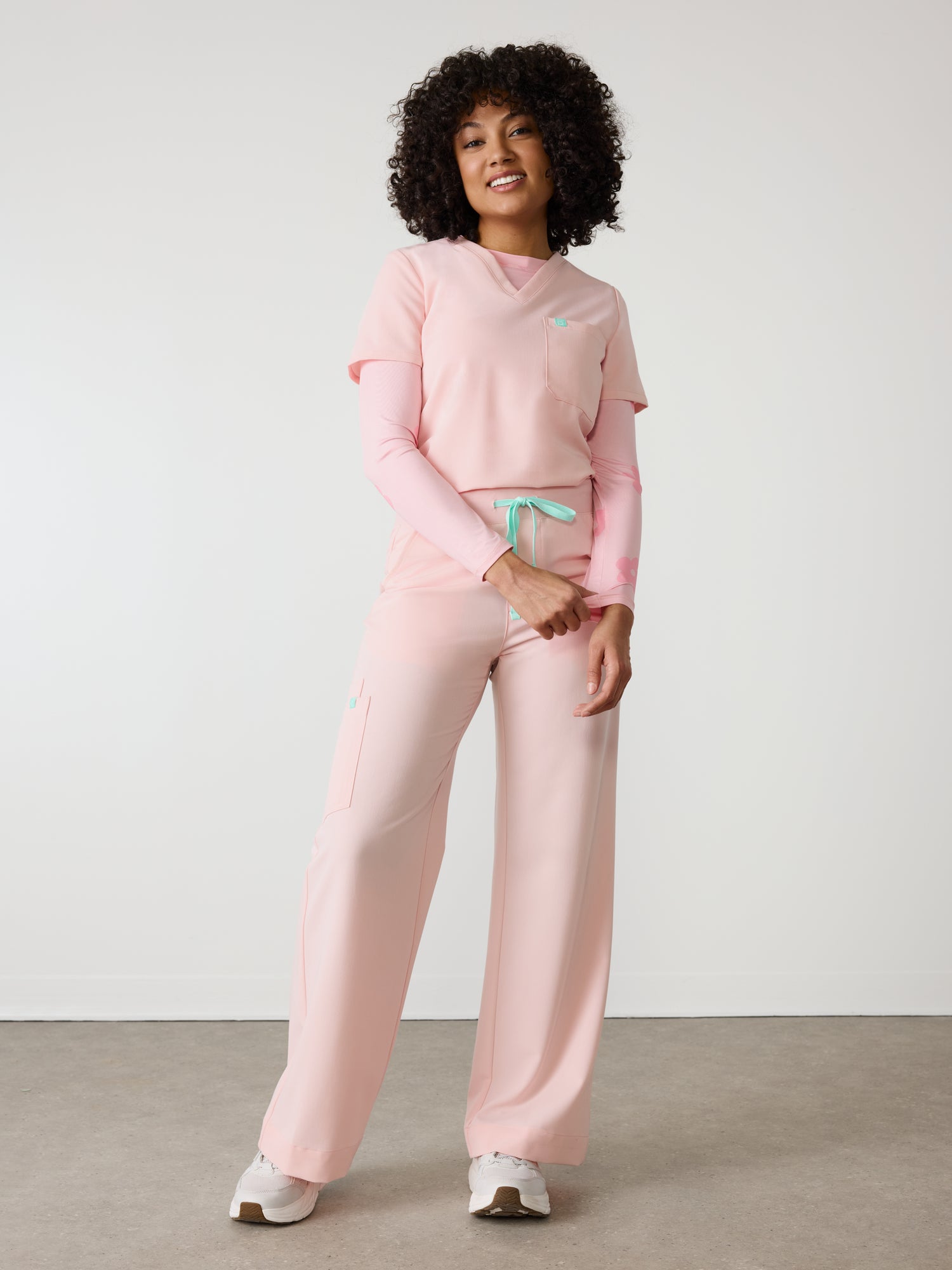 MILA RE-GARDE™ - ROSE QUARTZ - Wide Leg Scrub Pants - SILVADUR™