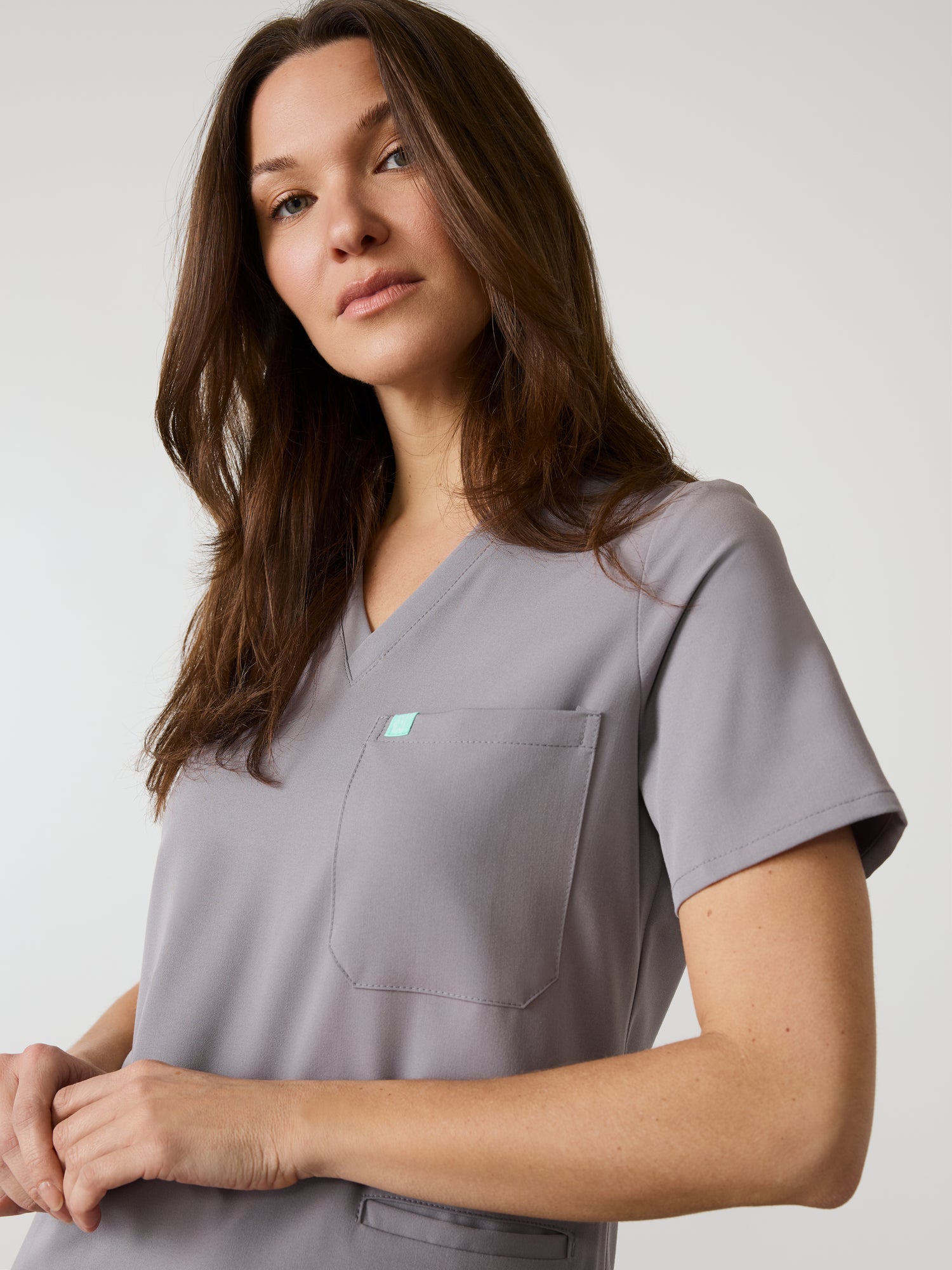 LIV RE-GARDE™ - ECLIPSE GREY - Three Pockets Scrub Top - SILVADUR™