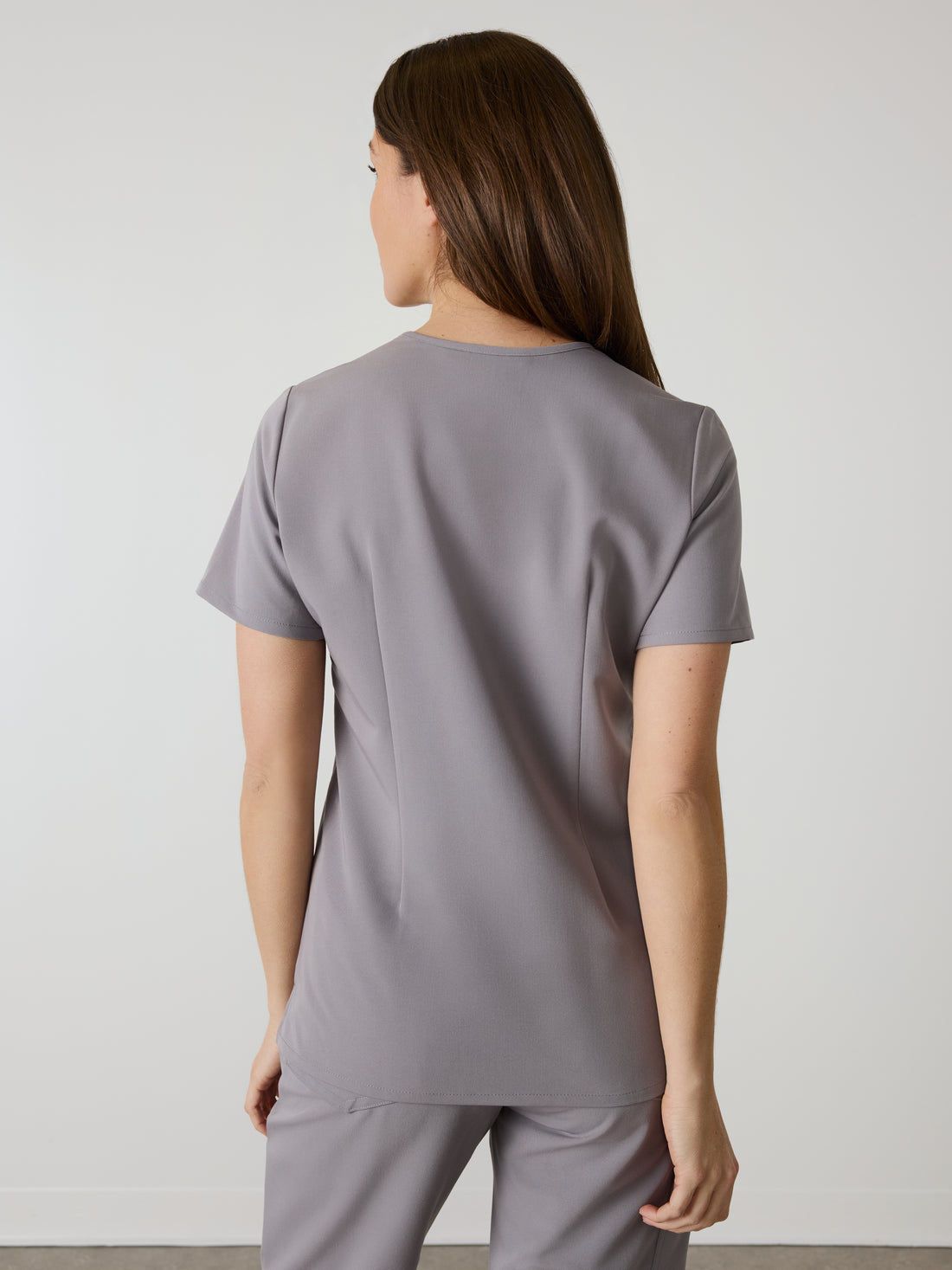 GABRIELLE RE-GARDE™ - ECLIPSE GREY - One Pocket Scrub Top - SILVADUR™