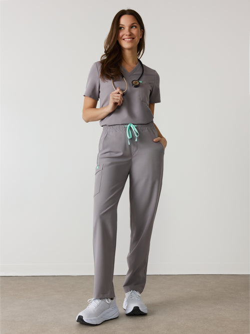 JULIETA RE-GARDE™ - ECLIPSE GREY - Straight Cut Scrub Pants - SILVADUR™