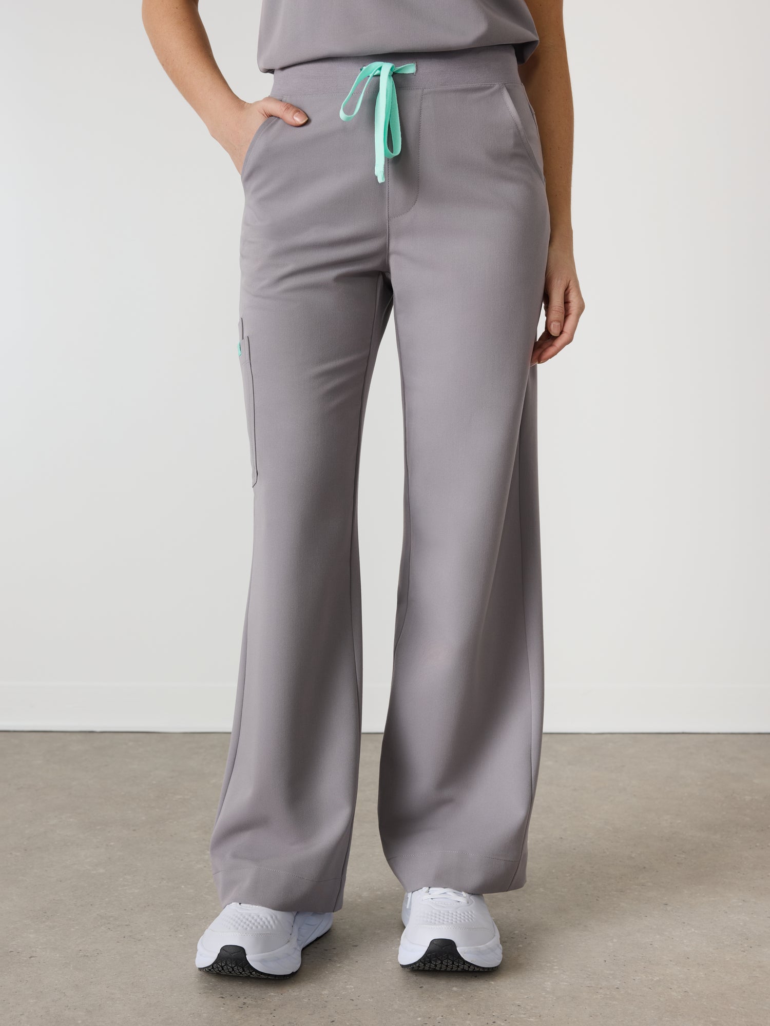 MILA RE-GARDE™ - ECLIPSE GREY - Wide Leg Scrub Pants - SILVADUR™