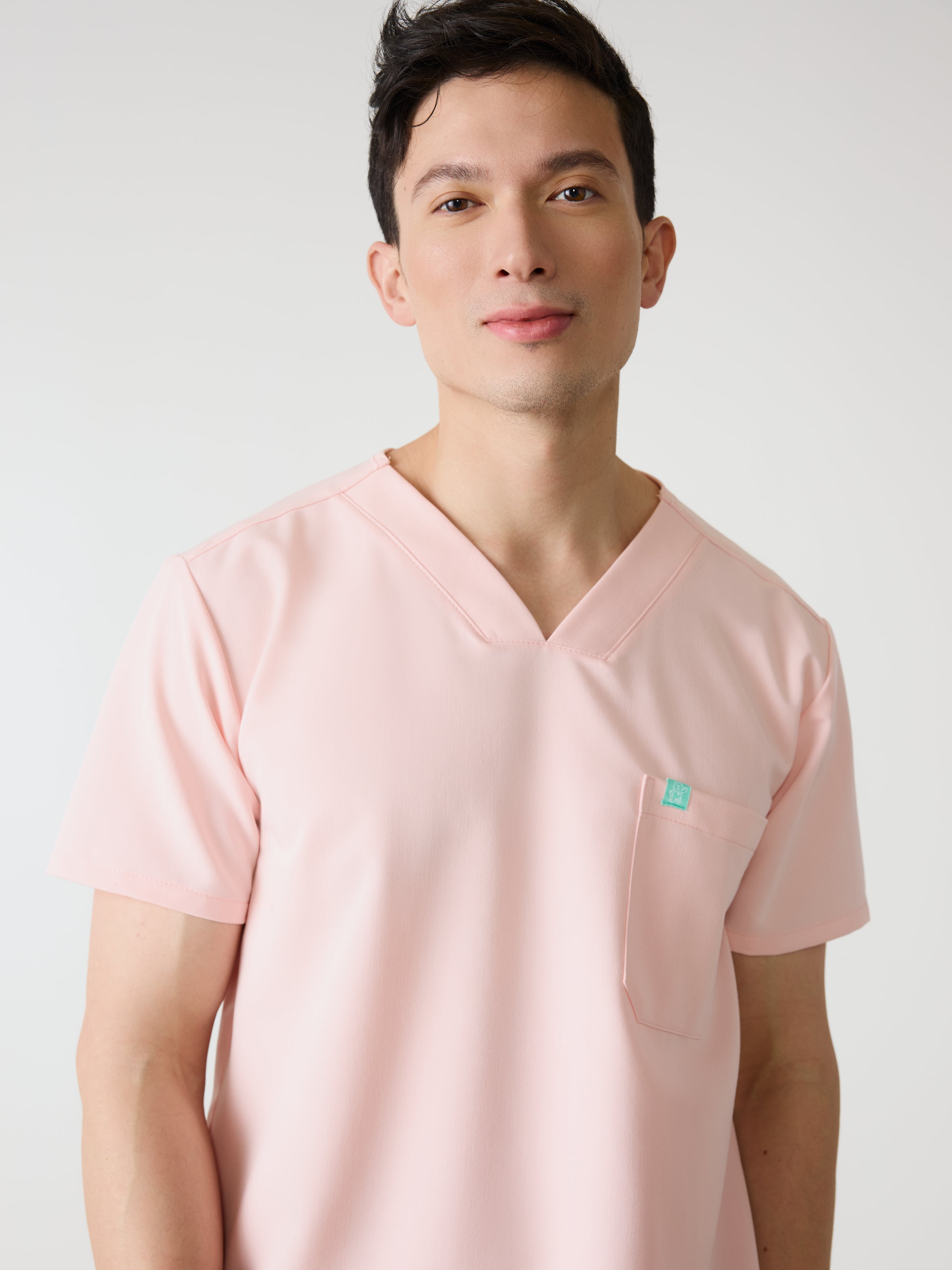 LOGAN RE-GARDE™ - ROSE QUARTZ - One Pocket Men's Scrub Top - SILVADUR™