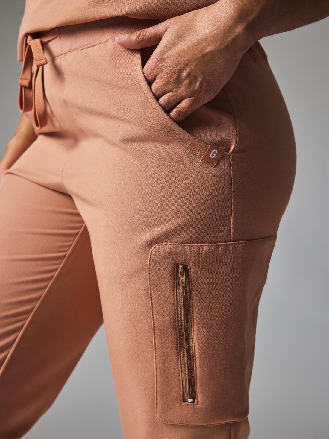 MARIE GARDE™ - MOCHA - Six Pockets Jogger Scrub Pants - SILVADUR™
