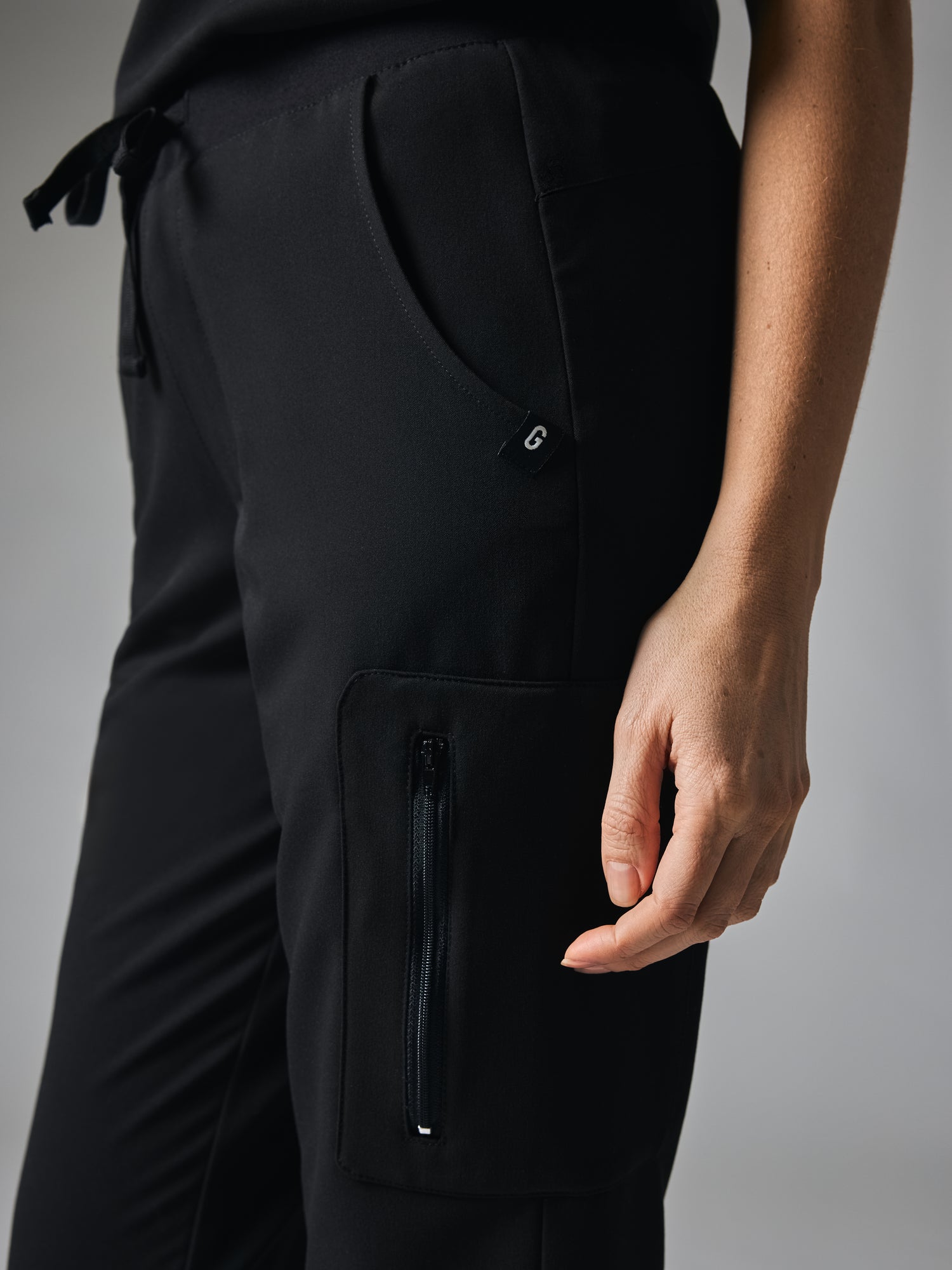 MARIE GARDE™ - BLACK - Six Pockets Jogger Scrub Pants - SILVADUR™