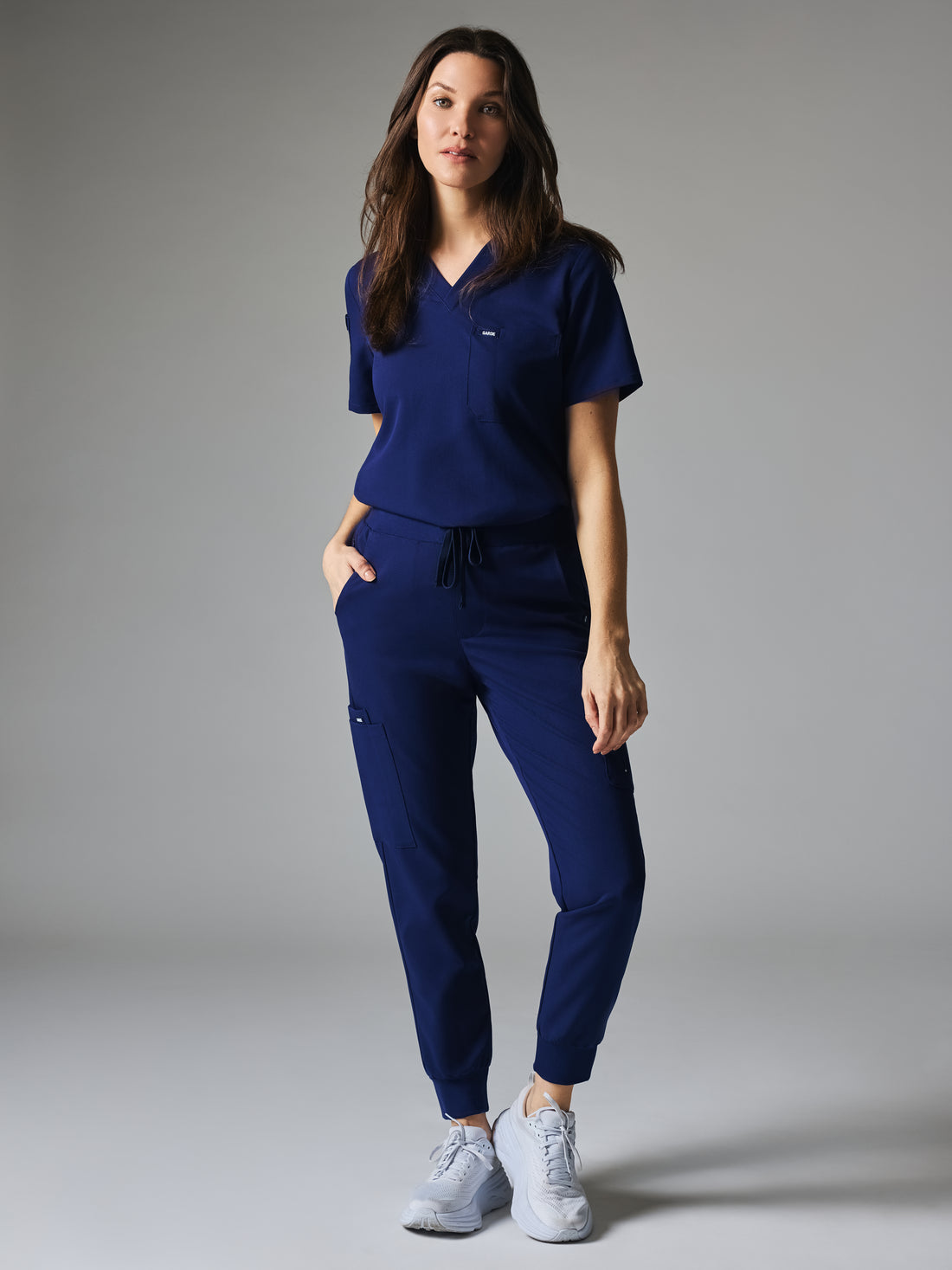 MARIE GARDE™ - MODERN NAVY - Six Pockets Jogger Scrub Pants - SILVADUR™