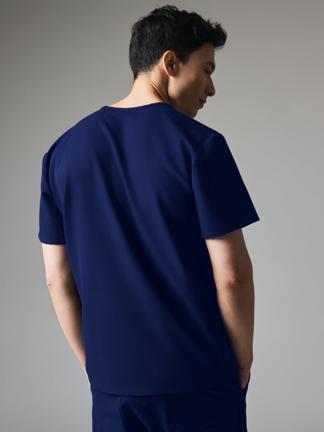JOHN GARDE™ - MODERN NAVY - Six Pockets Men's Scrub Top - SILVADUR™