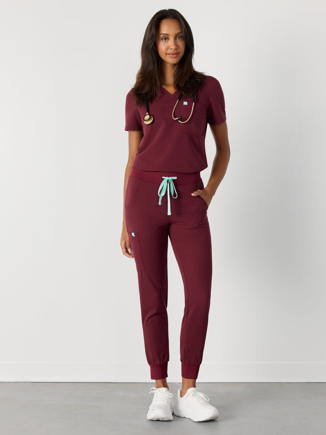 DEMI RE-GARDE™ - BURGUNDY - Jogger Scrub Pants - SILVADUR™