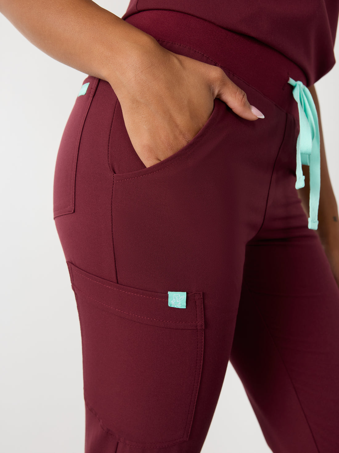 DEMI RE-GARDE™ - BURGUNDY - Jogger Scrub Pants - SILVADUR™