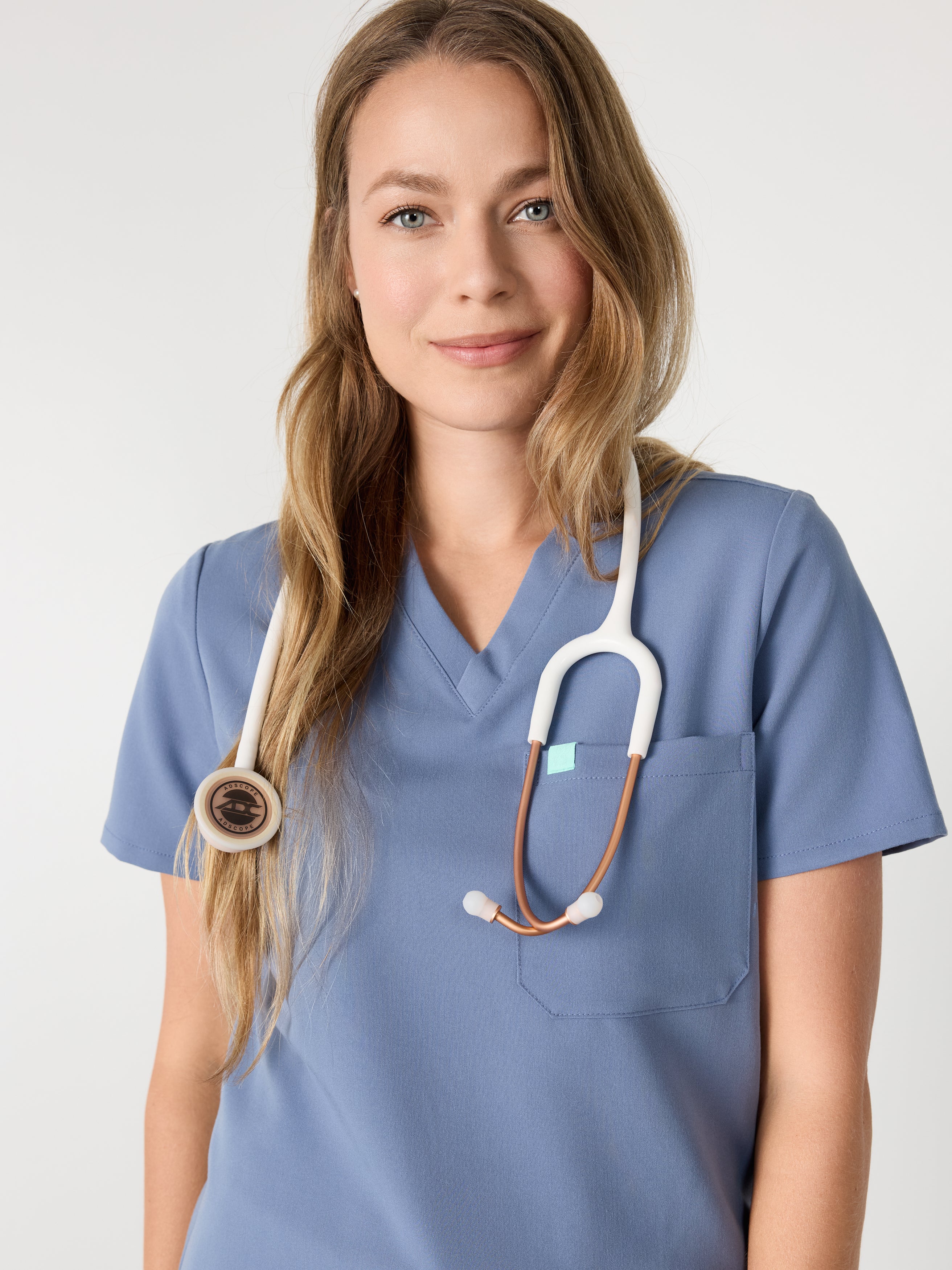 GABRIELLE RE-GARDE™ - BLUE HORIZON - One Pocket Scrub Top - SILVADUR™