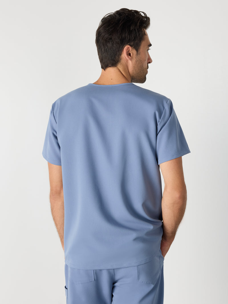 ZACK RE-GARDE™ - BLUE HORIZON - Three Pockets Men's Scrub Top - SILVADUR™