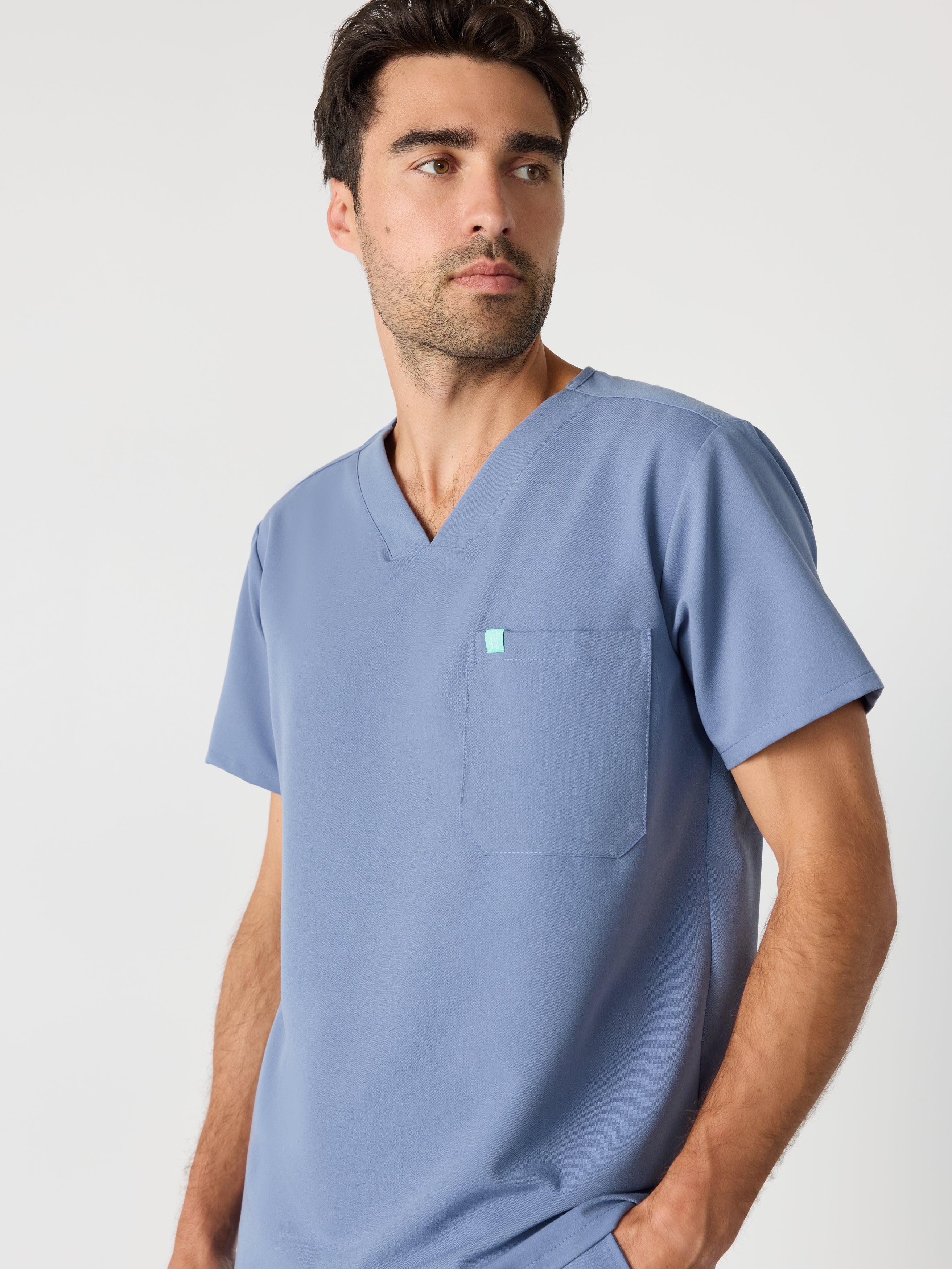 LOGAN RE-GARDE™ - BLUE HORIZON - One Pocket Men's Scrub Top - SILVADUR™ - Final Sale