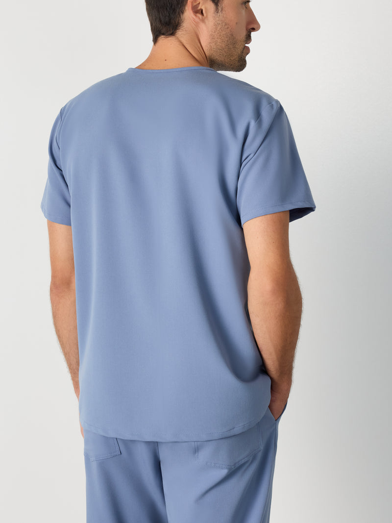 LOGAN RE-GARDE™ - BLUE HORIZON - One Pocket Men's Scrub Top - SILVADUR™