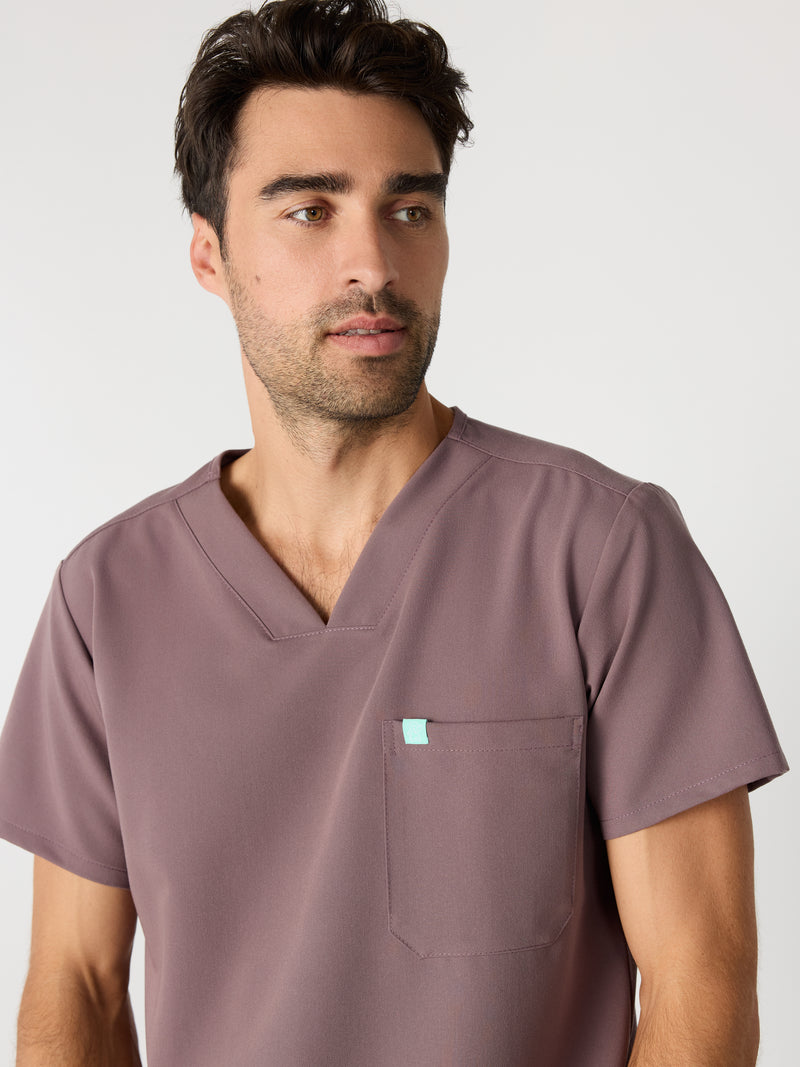 LOGAN RE-GARDE™ - SOFT PLUM - Blusa médica de un bolsillo para hombre - SILVADUR™