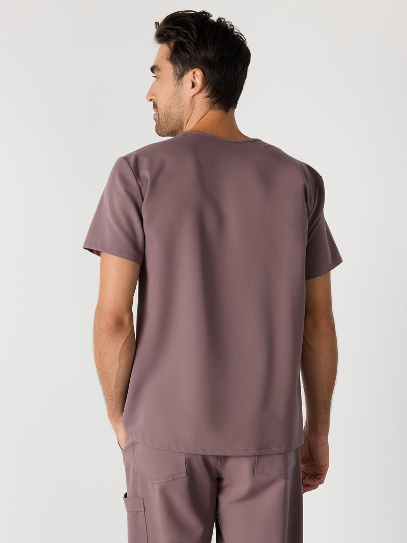 LOGAN RE-GARDE™ - SOFT PLUM - Blusa médica de un bolsillo para hombre - SILVADUR™