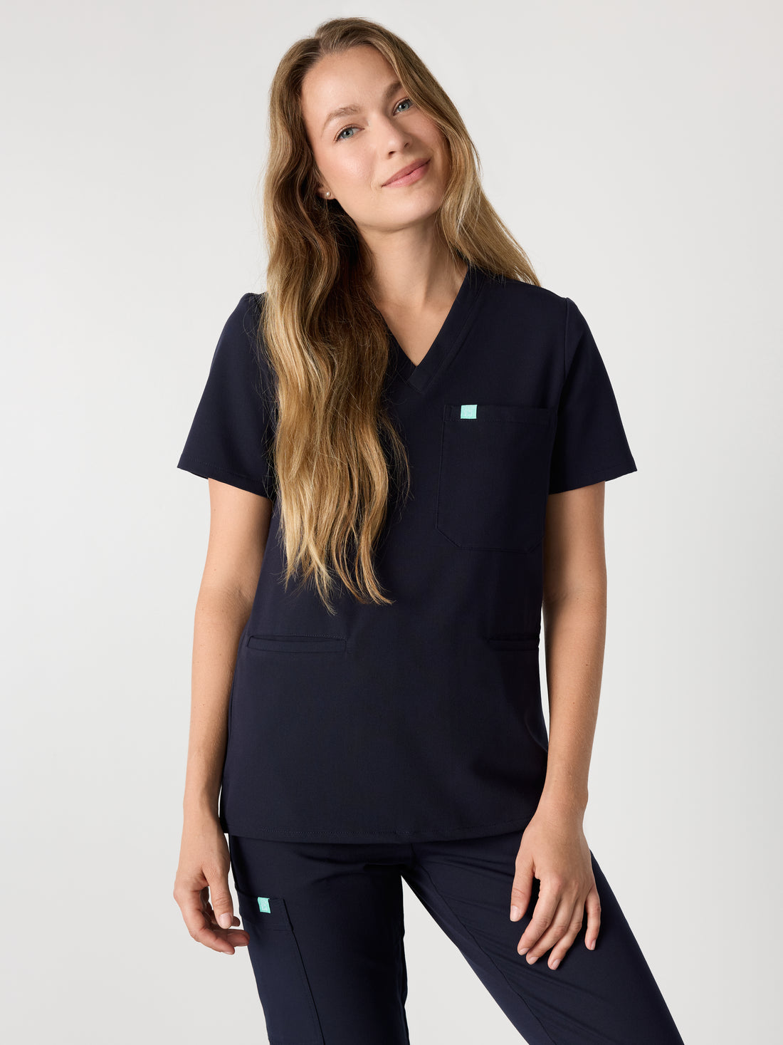 LIV RE-GARDE™ - NAVY - Three Pockets Scrub Top - SILVADUR™ - Final Sale