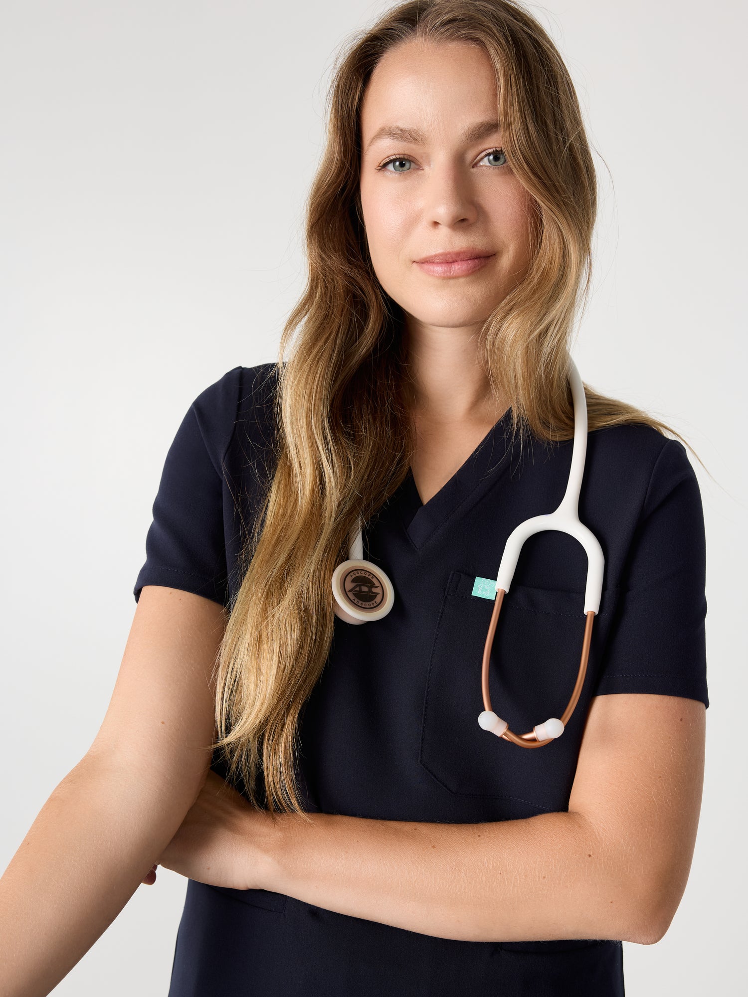 LIV RE-GARDE™ - NAVY - Three Pockets Scrub Top - SILVADUR™ - Final Sale