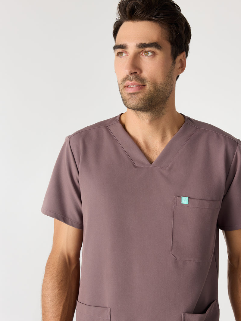 ZACK RE-GARDE™ - SOFT PLUM - Camiseta médica de tres bolsillos para hombre - SILVADUR™