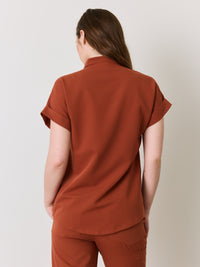 CHARLIE RE-GARDE™ - SEQUOIA - Mandarine Collar Scrub Top - SILVADUR™