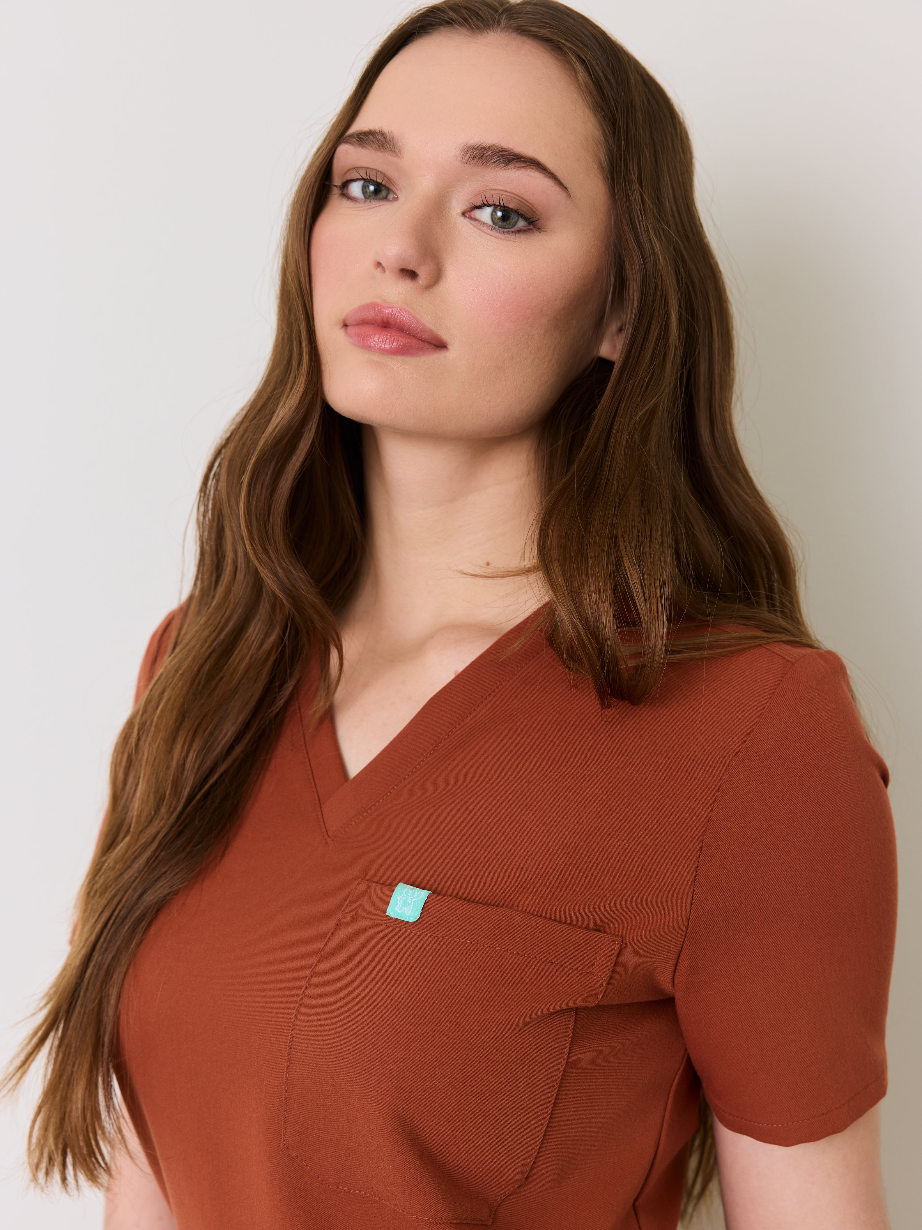 GABRIELLE RE-GARDE™ - SEQUOIA - One Pocket Scrub Top - SILVADUR™ - Final Sale