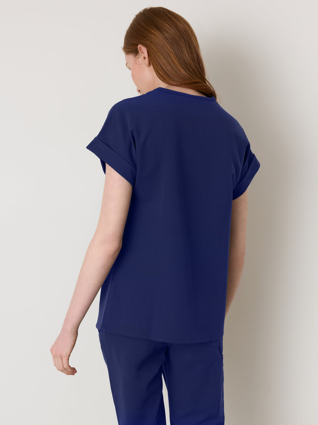 HALLI RE-GARDE™ - MODERN NAVY - Loose Fit Scrub Top - SILVADUR™