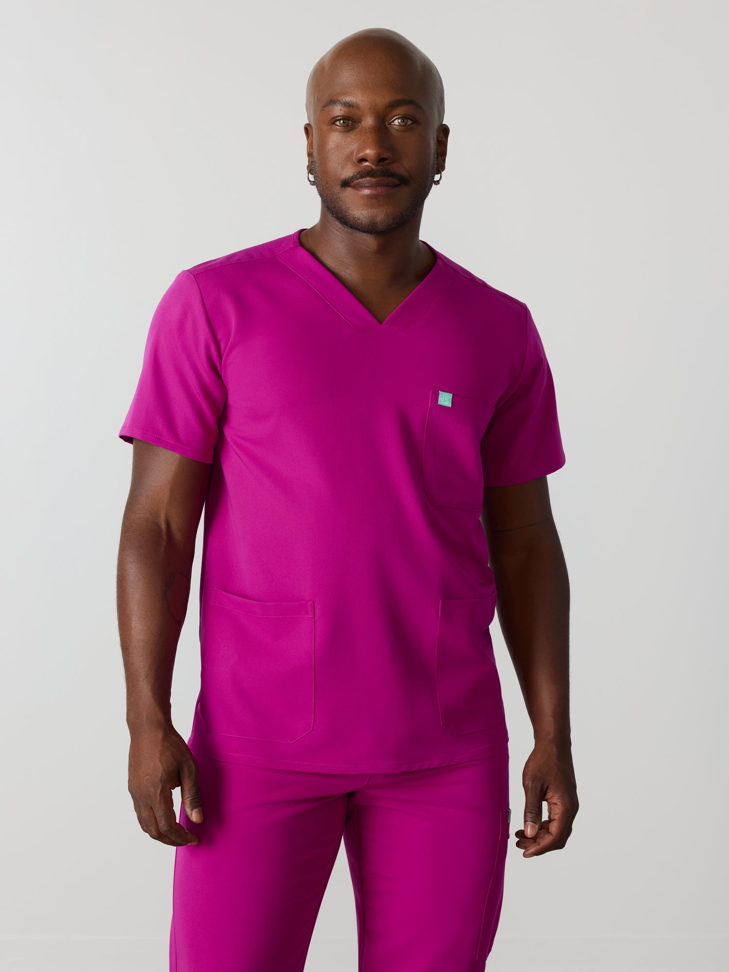 ZACK RE-GARDE™ - MAGENTA - Three Pockets Men's Scrub Top - SILVADUR™